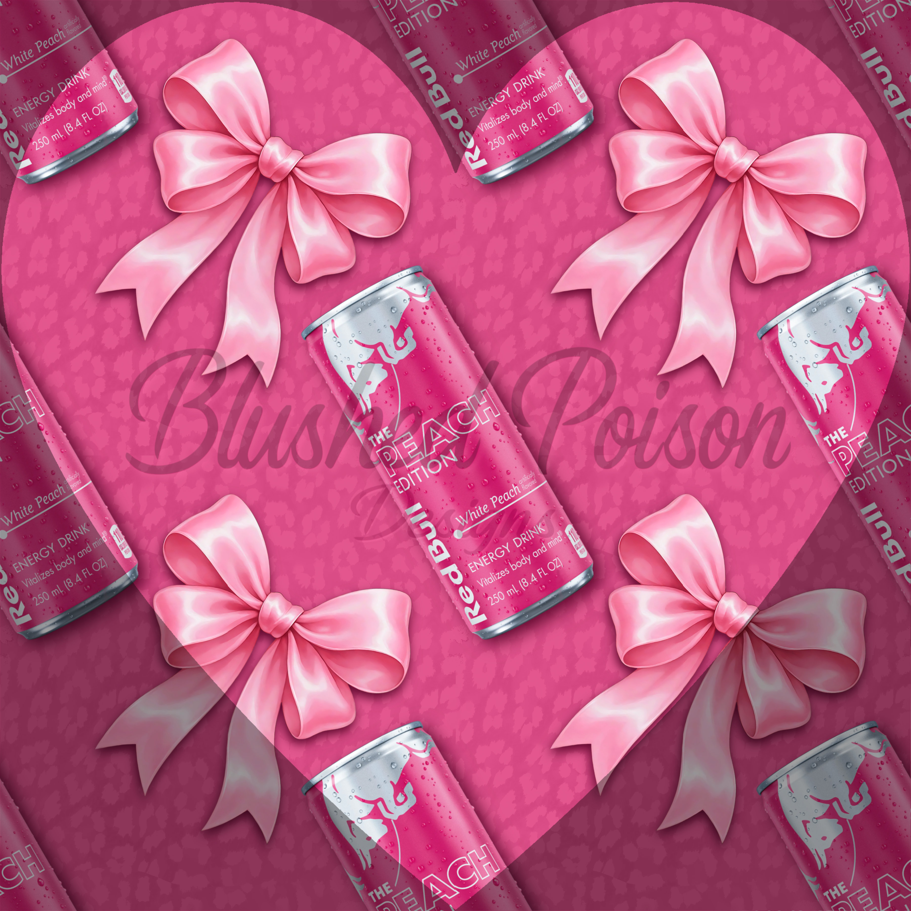 White Peach and Bows Seamless