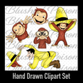 Curious Monkey Clipart Set
