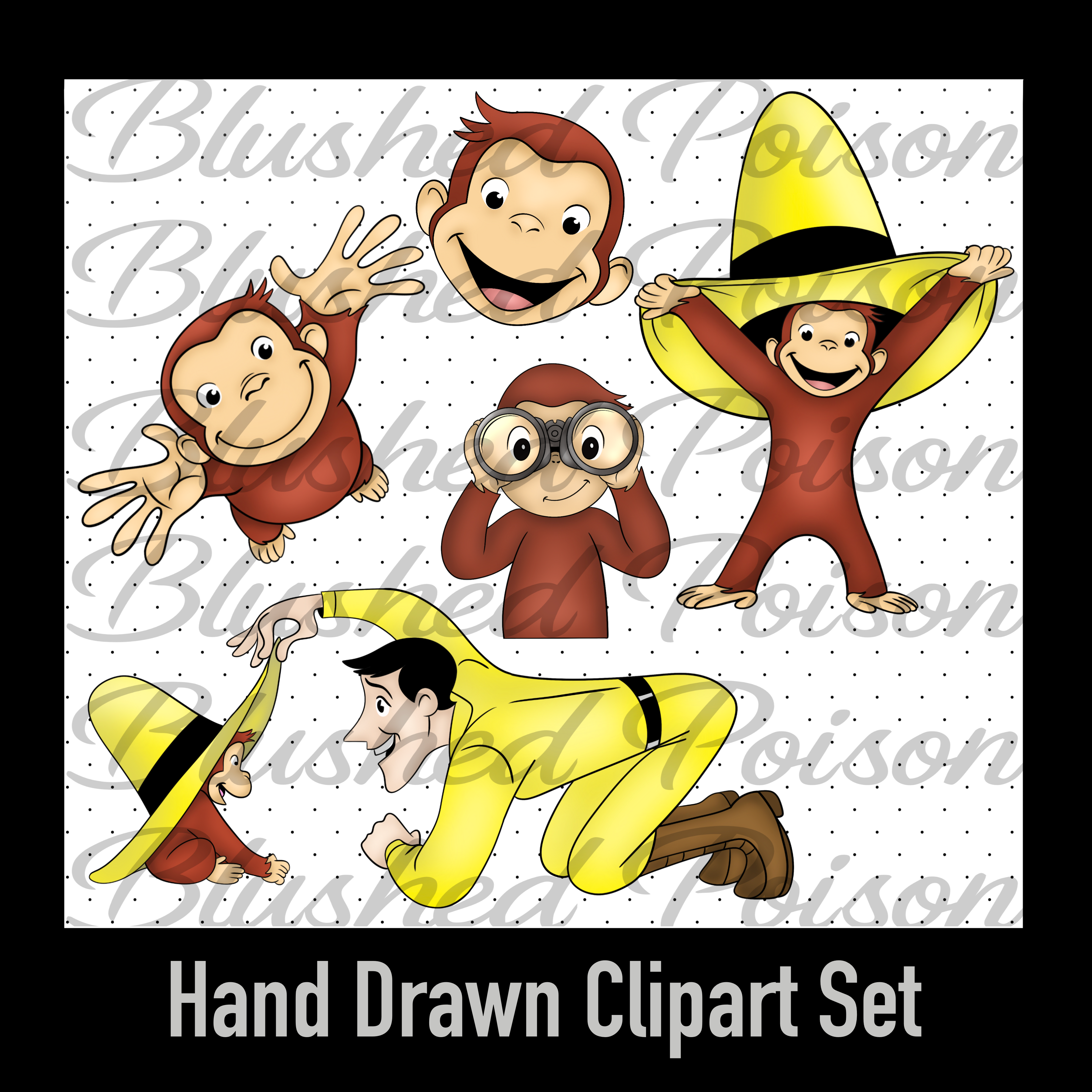 Curious Monkey Clipart Set