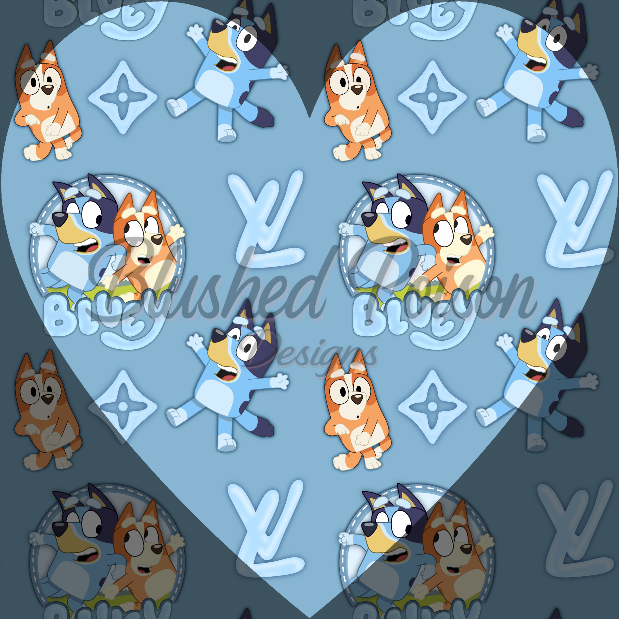 Boujee Blue Dog Seamless